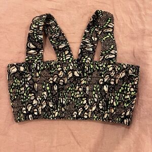 A.L.C. Black and Green Geometric Top